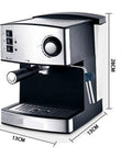 Electric Milk Frother For Cappuccino And Latte Brewing Stainless Steel Coffee Steamer with dimensions 28CM x 13CM x 13CM.