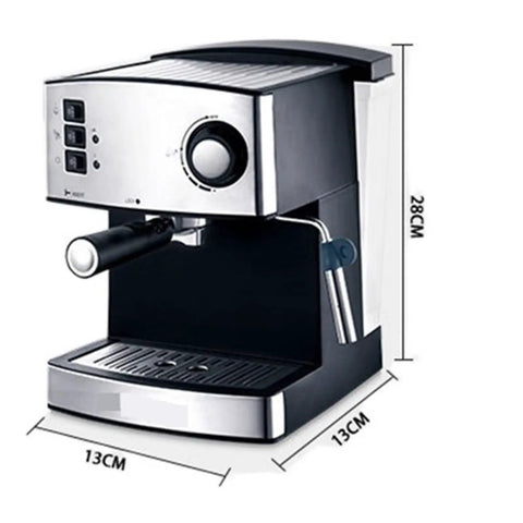 Electric Milk Frother For Cappuccino And Latte Brewing Stainless Steel Coffee Steamer with dimensions 28CM x 13CM x 13CM.