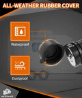 Close-up of Dual Pin Trailer Hitch Lock Set with waterproof and dustproof all-weather rubber cover for Class I-V receivers