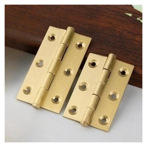 Solid Brass Furniture Hinge Set Of 4 For Wardrobe Drawer Cabinet And Wooden Doors Universal Fit Easy Mounting Durable Hardware For DIY Home Projects No Brainer