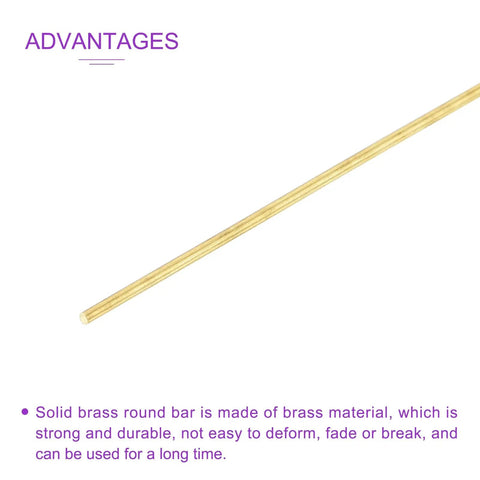 Brass Rod Set 25 Pack 12 Inch Long 3/32 Inch Diameter Solid Round Brass Rods For DIY Craft Modeling close-up view