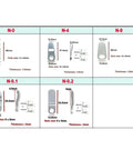 Diagram showing different sizes of components for Cabinet Cam Lock With Two Keys For Tool Box Locker Drawer And Furniture Doors 25mm HJ05
