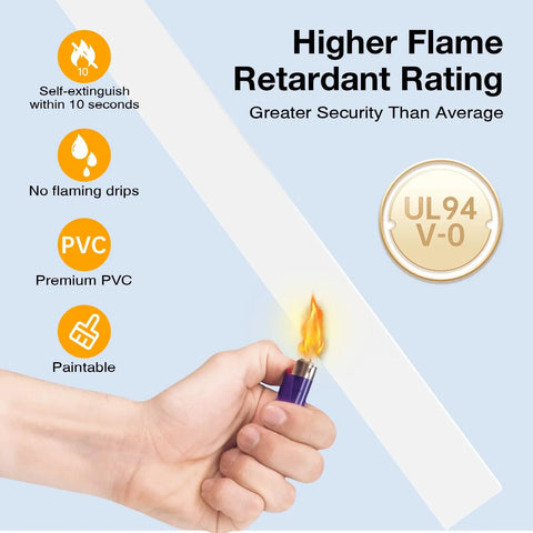 Premium Wall Cord Hider Kit With 157 Inch Cable Raceway For TV Wires, focus on flame retardant UL94 V-0 material badge.