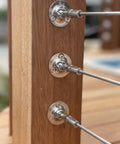 Swivel End Fittings For Cable Railings Five Thirty Second Inch 316L Marine Grade Stainless Steel Ten Pack installed on wood post