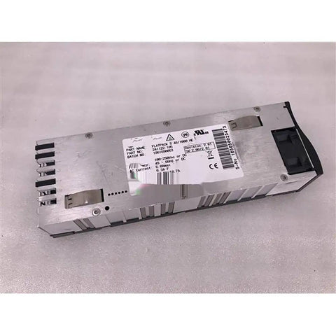 48V 1000W Power Supply Module 241122.105 Industrial Telecom Rectifier Replacement Part Built For Rugged Beefy Power DC Output Pre Owned Tested And Ready To Drop In For Telecom Infrastructure., metal rack-mount module with label and connectors