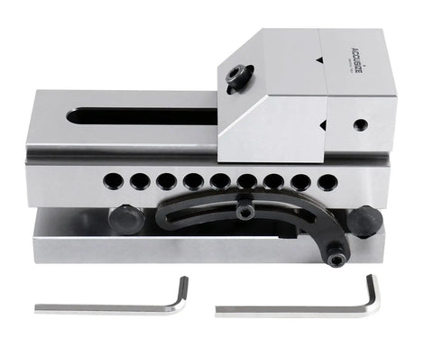 Pro Grade Shop Ready 5 Inch Screwless Sine Vise For Milling And Grinding 0 To 45 Degree Adjustable Tilt Ultra Precise Hardened Steel