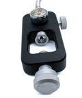 Close-up of High Pressure PCP Paintball HPA Tank Fill Station With DIN Valve Scuba Adapter 4500psi Quick Disconnect 8mm 0.5m Hose Quick Bleed Relief Valve Works With PCP Rifles And Scuba Tank Fill showing gauge and fittings.