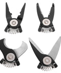 Interchangeable heads of 5 In 1 Pliers Set Built Tough For Cutting Sheet Metal And Wires With Stripping, Crimping
