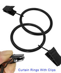 Sturdy 20 Pack Metal Curtain Ring Clips Set For Drapes 1.5 Inch Inner Diameter Black No Slip Clip Rings For Secure Hang On Curtain Rods Easy Clip On Design Great Value