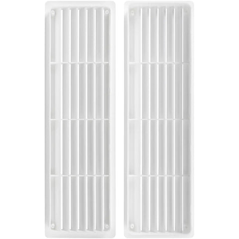 Two Sided White Door Air Vent Cover for Interior Doors 18 Inch by 5 Inch Universal Grille front view