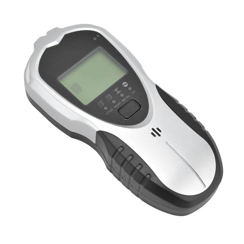 FTVOGUE 4 in 1 Wall Scanner with Auto Calibration LCD Display Stud Finder showing an angled view with buttons and display.