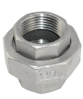 Top Shelf 304 Stainless Steel Union Joint Coupling Pipe Connector With Bspt Female Male Threads Heavy Hitter For Three Quarter To Two Inch Connections, close-up view.
