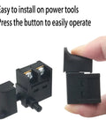 Close-up of the 2 pack hammer trigger power tool switches with pushbutton 6A 110 type for drill and angle grinder installation