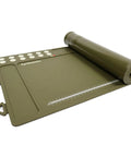 Hella Spacious Magnetic Gun Cleaning Mat Fifty Point Two Inches Long Built Tough Oil Resistant Floor Pad with tool slots shown.