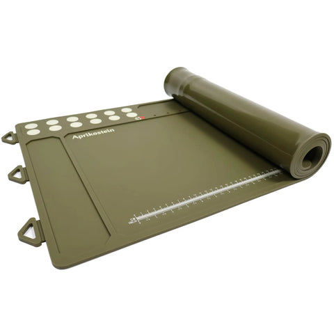 Hella Spacious Magnetic Gun Cleaning Mat Fifty Point Two Inches Long Built Tough Oil Resistant Floor Pad with tool slots shown.