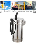 8 Liter Fluidized Powder Hopper Tank For Coating Machines And Hvlp Sprayers Stainless Steel Small Paint Bucket 201 Grade shown with hose.