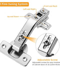 Concealed 135 Degree Lazy Susan Corner Cabinet Hinge Set, 2-Pack with 4D Fine-tuning System for adjustable 6-way screws