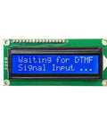 MT8870 DTMF Decoder LCD Display Module showing waiting message for signal input, suitable for audio processing applications.