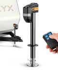Beefy 7500Lb Electric RV Tongue Jack With Remote Control, Heavy Duty Jack for RVs and Travel Trailers, shown with remote