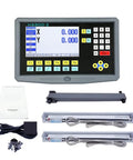 Top Shelf Digital Calipers Dro Kit with plug and play multilingual LCD, dual axis glass scale encoder for precision measurements.