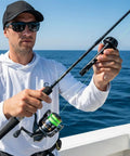 Angler using Magnetic Fly Fishing Threader No Fuss Tippet Tool For Small Flies Easy Fly Tying And Rigging Accessory Built In Magnet