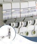 Industrial Grade Ceramic Cartridge Fuses 10x38mm F Type 380V 2A Fast Blow For Power Systems And Machinery, shown in control panel