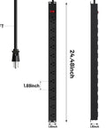 12 Outlet Power Strip Built Tough With 15A Circuit Breaker, Wall Mount Ready, 6Ft 14AWG Extension Cord, 125V 60Hz Industrial Grade