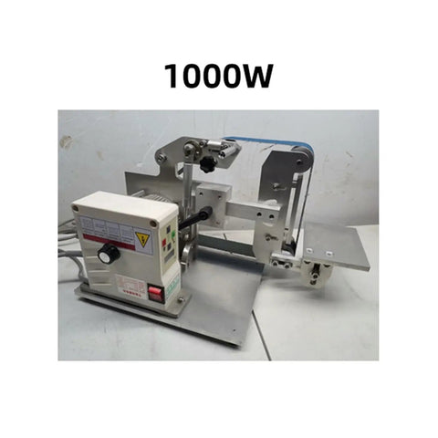 1500W Brushless Mini Electric Belt Sander With 36 By 2 Inch Wide Belt And Swiveling Grinder Head on metal workbench, compact design.