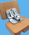 GOOHOCHY adjustable torque cabinet hinge, zinc alloy, silver; installed on wooden cabinet door.