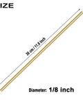 Image of a brass rod from the Eight Pieces One Eighth Inch Brass Round Rods Lathe Bar Stock Set Eleven Point Eight Inch Long Solid Brass Rods.