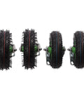 Eight Inch Pneumatic Caster Wheels Heavy Duty Rubber Inflatable Tires Four Piece Set with two swivel and two rigid wheels.