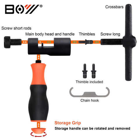 Universal Bike Chain Tool Kit With Breaker And Master Link Pliers, Chain Wear Indicator, And Chain Splitter, Pro Grade Gear