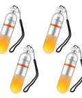 Four Pack Dive Marker Light 300 Lumen Waterproof 150m Mini Scuba Tank Light With Steady And Flash Modes LED Diving Signal Light