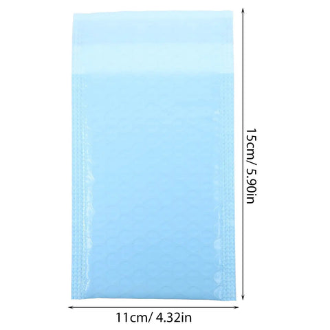 Milk Blue Bubble Mailer Bags 100 Pack Self Sealing Thickened 11x15 Plus 4 Inch Envelopes showing dimensions