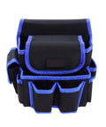 Multi Functional Electrician Pouch Tool Holder Waist Bag In Blue Durable Fabric With Large Main Pocket And Front Pocket For Securing Pliers Screwdrivers Mini Flashlights And Small Tools On The Job Site