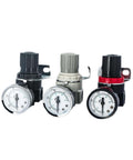 Three Compact FRL Unit For Pneumatic Air Systems With One Quarter Inch BSP Thread Pressure Regulator And Reduction Valve AR2000 units.