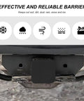 Beefed-Up Heavy Duty Silicone Trailer Hitch Plug Cover for Square Mouth Receiver Tubes shown installed on a vehicle hitch