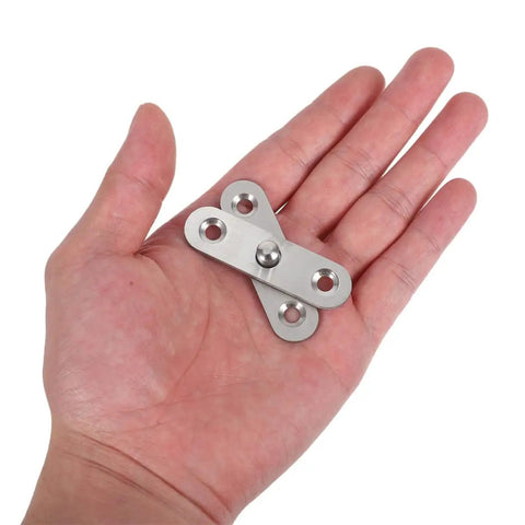 Hand holding a Six Pack Stainless Steel Folding Butt Hinges For Cabinets And Furniture With Space Saving Design hardware piece