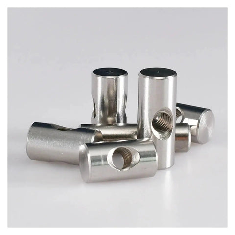 304 Stainless Steel Barrel Nuts For Furniture And Wood Joints M4 M5 M6 Dowel Cross Hole Slotted Fasteners cluster view