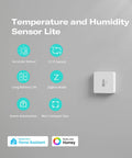 Zigbee Temperature And Humidity Sensor Lite For Smart Home Hub Required Accurate Thermometer And Hygrometer For Echo With Built In Zigbee Hub Works With Home Assistant SmartThings Hubitat And Matter Bridge MZ1 Apple HomeKit Via Matter Bridge, mini white sensor