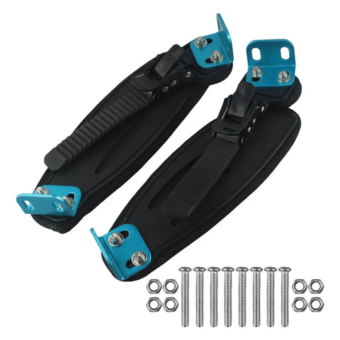 Adjustable Electric Skateboard Foot Strap Nylon Feet Holder Belt With L Shaped Buckle, screws and washers shown