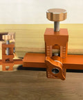 No Sweat Heavy Duty Adjustable Cabinet Door Installation Positioner With Drill Ready Aluminum Build For Slick Hinge Mounting showing detailed parts.