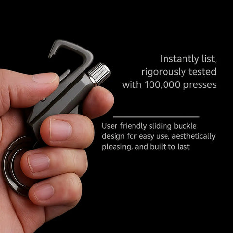 3in1 Lighter With Multitool Keychain And Bottle Opener held in hand, showcasing vintage metal alloy, durable black finish.