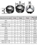 Heavy Duty Chuck Collet Nut For Lathe Mill CNC Tool Holder ER8 ER11 ER16 Black Steel 40CrMnTi specifications table