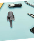 Ifundom 3-Piece Electric Drill Pipe Threader Tool Set For Plastic Water Pipe And Steel Construction with a cutting die and tools.