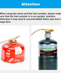 Portable 3700W Camping Stove With Piezo Ignition setup showing fuel canisters upright