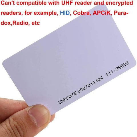 125kHz Proximity RFID Card Read-Only for Access Control System and Time Attendance, Ultra Thin 0.8mm, Works With Standard ID Readers