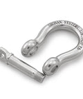 Close-up of Three Eighths Inch Bow Shackles Set For Marine Grade Stainless Steel 316 Heavy Duty D Ring Shackle Two Pack