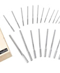 Accusize 29pc HSS chucking reamer set, 1/16–1/2 in by 1/64 in, straight flute, right-hand cut
