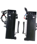 Durable Elevator Brake Electromagnet Block 14E A Compatible Pair For No Fuss Install And Rock Solid Performance Industrial Magnet Set For Elevator Systems Seamless Integration And Low Maintenance Costs showing two electromagnet blocks with wiring and connectors.